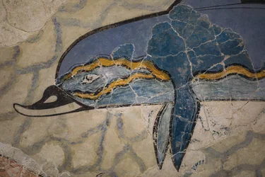 En del av "Dolphin Fresco". 1600 - 1450 f.Kr