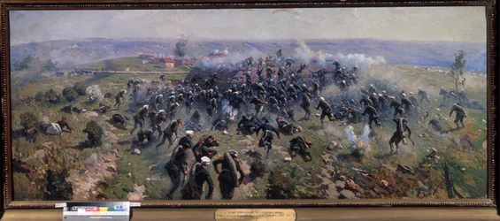 Russisk-tyrkisk krig: Slaget ved Gorni Dubnik, 24. oktober 1877 (Slaget ved Gorni Dubnik 24. oktober 1877). Maleri av Mitrofan Borisovich Grekov (1882-1934), olje på lerret