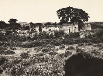 Bygge et imperium i den fascistiske tidsalderen: Slottet til kong Fasiladas i Gondar, Etiopia, 09.05.1936 (s/hvitt-bilde)