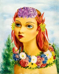 Kvinne med blomster