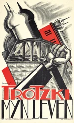 Plakat som reklamerer for Leon Trotskys selvbiografi "Mitt liv" (1930)