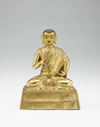 Tolvte Dalai Lama, Trinlay Gyatso, fra et delvis sett med lamaer og lærere, midten av 1800-tallet