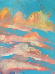 Stolen Sunset 1, 2022 (akryl og blitz på panel)
