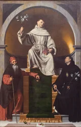 Sankt Antonius av Padua mellom sankt Antonius den store og Nikolaus av Tolentino