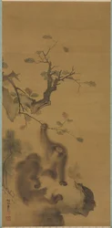 Monkeys on a Rock Ledge, 1615-1868.
