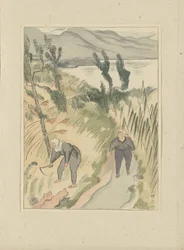 Nær Nippasjøen Nippa kohan Del to, Aizu-området (serietittel) Dai nishû, Aizu no bu (serietittel) Trykk av japanske landskap (serietittel) Nihon fûkei hanga (serietittel)