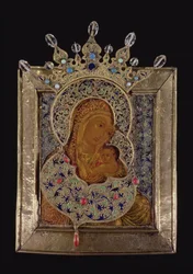 Icon of the Virgin the All Glorified (forgylt sølv og tempera på panel)