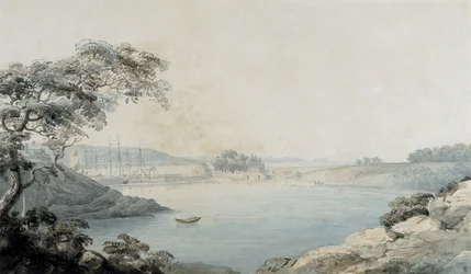 Port Penrhyn (akvarell og blyant på papir)