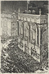 Piccadilly Circus, kvelden før kroningen av Georg 6.