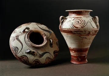 Mykensk kunst: keramiske vaser. 1400 f.Kr. Agora-museet, Athen, Hellas