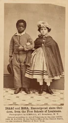 Isaac og Rosa, frigjorte slavebarn, fra de frie skolene i Louisiana, 1863–1864 (bilde)