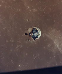 Apollo 11 kommando- og servicemoduler fotografert fra Lunar Module in Orbit, 1969.