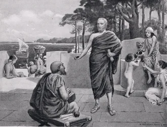 Thucydides in Exile, illustrasjon fra Hutchinsons History of the Nations, 1915