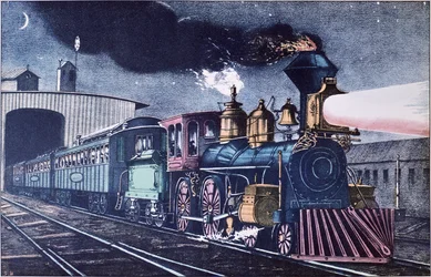 The Night Express, ca. 1860 (farge litho)