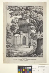 Lafayette At The Tomb Of Washington (håndfarget litografi)