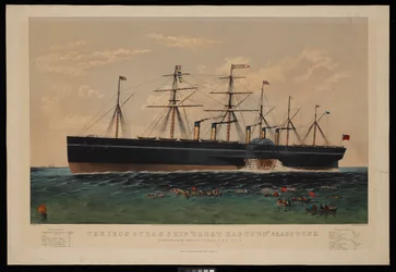 Jerndampskipet Great Eastern ... Konstruert under ledelse av IK Brunel ...