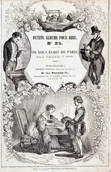 Frontispice av «Little albums for laughs nummer 25. De skrev oss fra Paris. Andre del", 1850 (gravering)