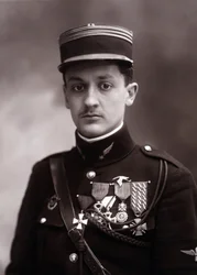 Portrett av Georges Guynemer (1894-1917), fransk krigspilot som døde i første verdenskrig 1914-1918 (bilde)