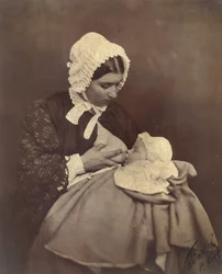 [Paul Nadar ved brystet til sin våte sykepleier], 1856.