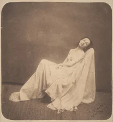 [Sittende modell, delvis drapert], 1856-59.