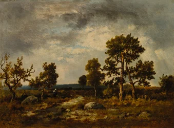 Sti nær Vipers-dammen, Fontainebleau-skogen, ca. 1860-årene.
