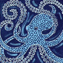 Blue Ringed Octopus, 2010 (fargetresnitt)