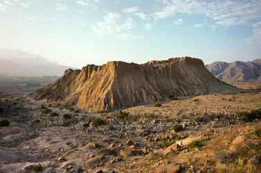 Moche-pyramiden Pampa Grande i Lambayeque-dalen i Nord-Peru