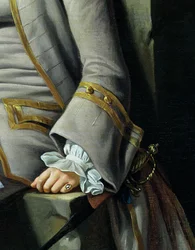 James Grant av Grant, John Mytton, den ærede Thomas Robinson og Thomas Wynne, detalj av 162478 olje på lerret ca. 1760