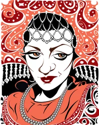 Olga Borodina, russisk mezzosopran, fargeversjon av svart/hvitt filbilde, 2005 av Neale Osborne