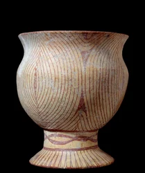 Yngre steinalder: keramisk vase. Fra Thailand. 4630 f.Kr. 0,23 x 0,2 m. Paris, Musée Guimet, Nasjonalmuseet for asiatisk kunst