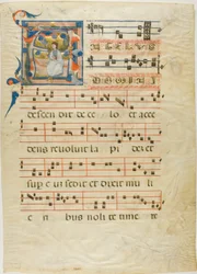 Angel in a Historiated Initial "A" fra en Antiphonary
