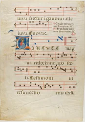 Martyrhelgen i en historisk initial "V" fra et antifonarium