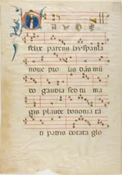 Saint Dominic i en historisk initial "G" fra et antifonarium