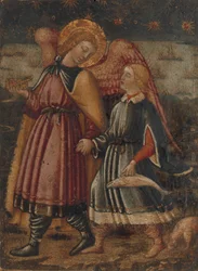 Erkeengelen Rafael og Tobias, muligens 1457-63.