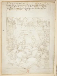 Bomull Julius E. IV, art. 6, 'Beauchamp Pageants', ca. 1483 (blekk på vellum)
