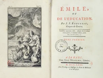 Frontispis til Émile av Jean-Jacques Rousseau, 1762