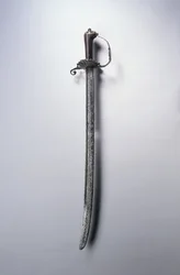 Jaktsverd, ca. 1700 (stål, tre og messing)