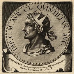 Portrett av den romerske keiseren Quintillus.