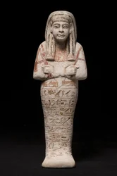 Ushabti for en kvinne kalt Wia, Ramesside Period (kalkstein)
