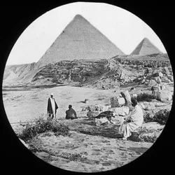 De store pyramidene, Giza, Egypt, ca 1890