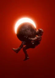Astronauten «Red Cosmic Eclipse»