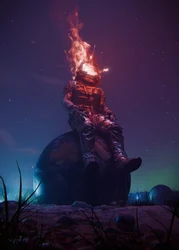 Flammende astronautstjerner