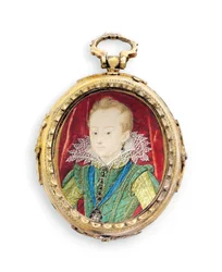 Kong Charles I da hertugen av York, som gutt (vellum i senere forgylt metallramme)