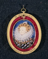 Portrett av dronning Elizabeth I (wc på vellum)