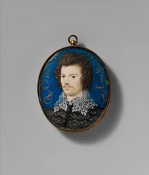 Portrett av en ung mann, 1588 (vellum lagt på kort)