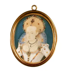Dronning Anne av Danmark (akvarell på vellum)