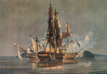 Den siste fransk-britiske fregattaksjonen, c1815