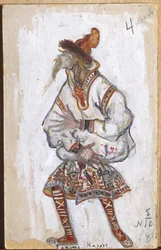 Kostymedesign for Igor Stravinskys ballett "The Rite of Spring", 1912