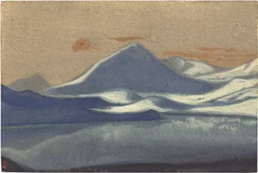 Lahaul (Lahul) av Roerich, Nicholas (1874-1947). Tempera på papp, størrelse: 30,5x45,7