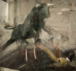 Toro-stol og torero, 2017 (olje på lerret)